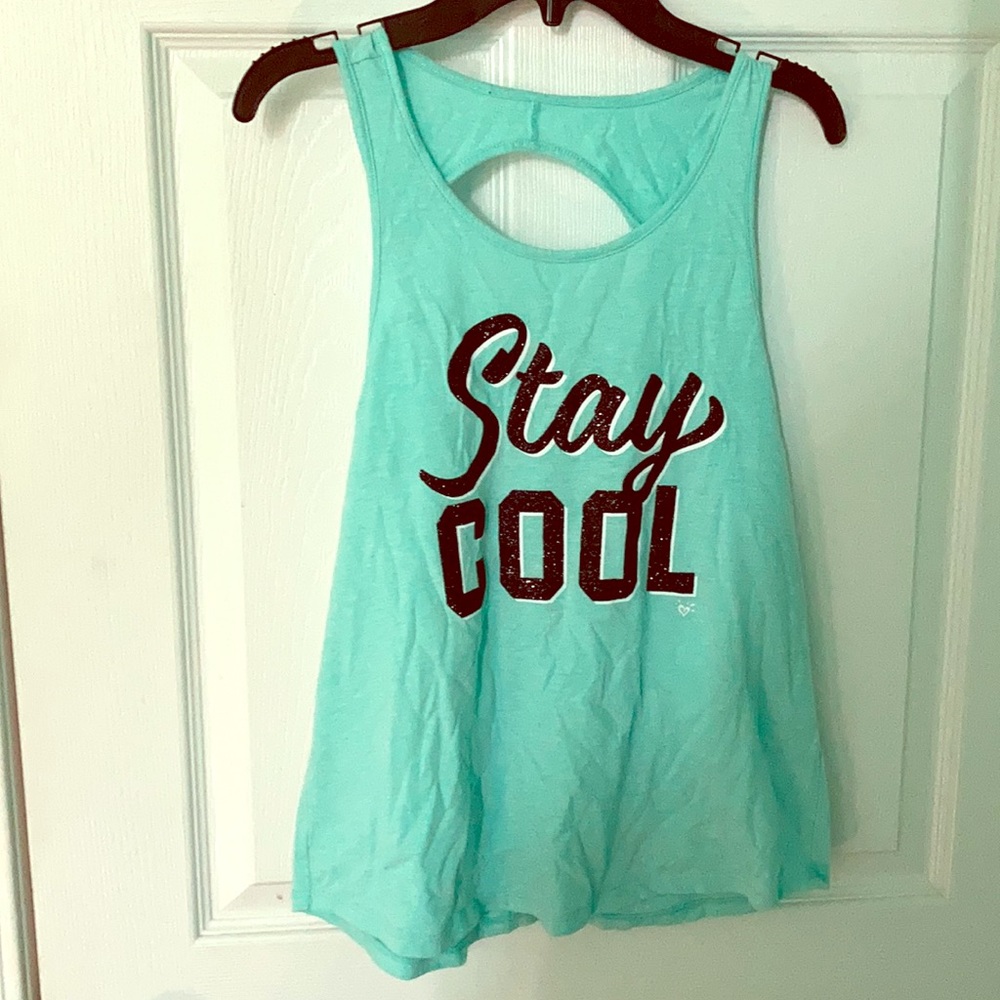 Teal stay cool justice tank top